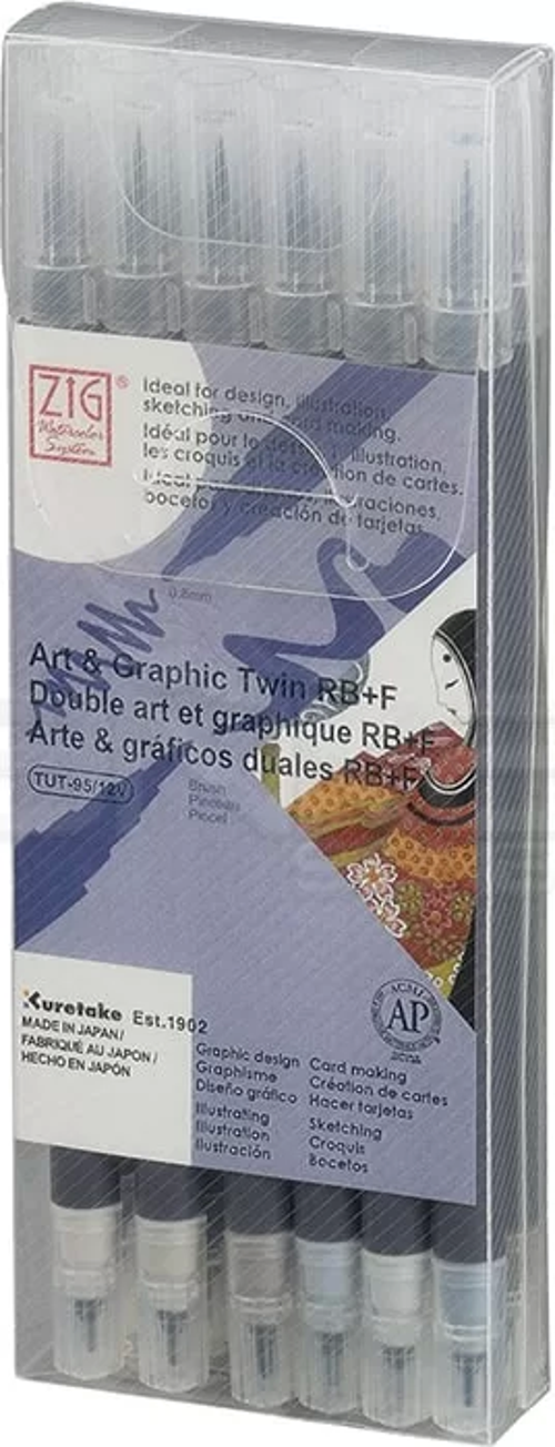 Art & Graphic Twin RB+F Çift Uçlu Çizim Kalemi 12li Set TUT-95/12VGR