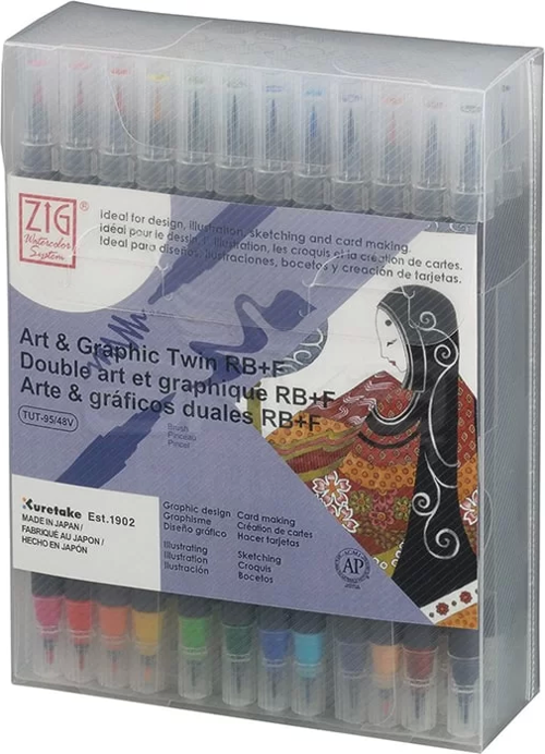 Art & Graphic Twin RB+F Çift Uçlu Çizim Kalemi 48li Set TUT-95/48V