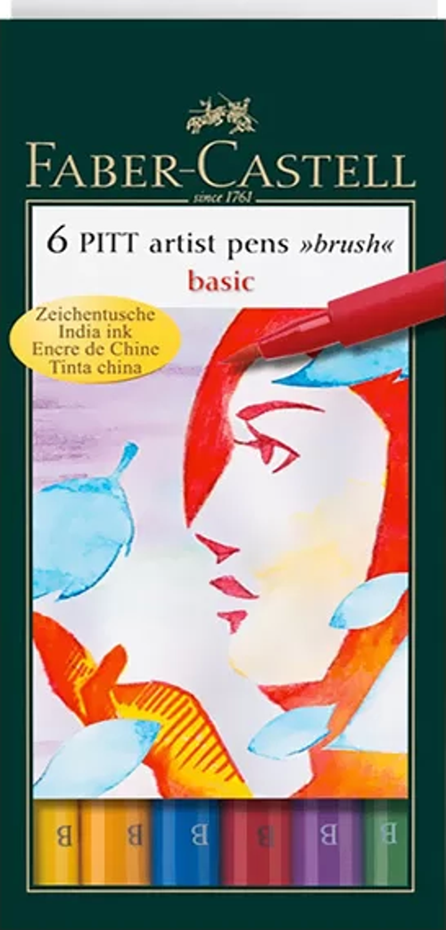FABER-CASTELL PİTT ÇİZİM KALEMİ ANA RENKLER 6LI (167103)