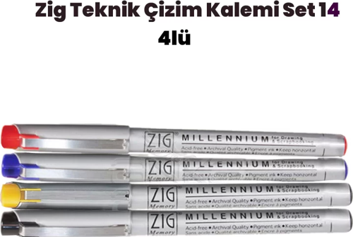 Teknik Çizim Kalem Set 14 4lü 0,1mm