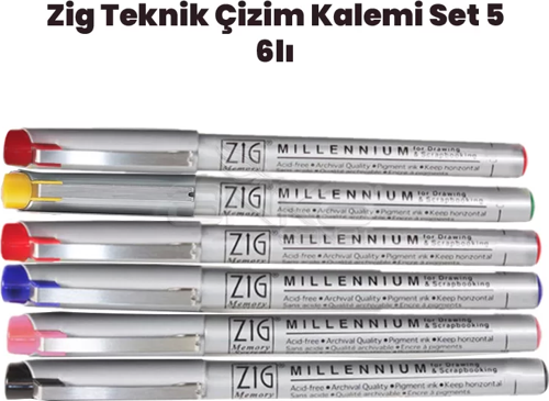 Teknik Çizim Kalem Set 5 6lı 0,1mm