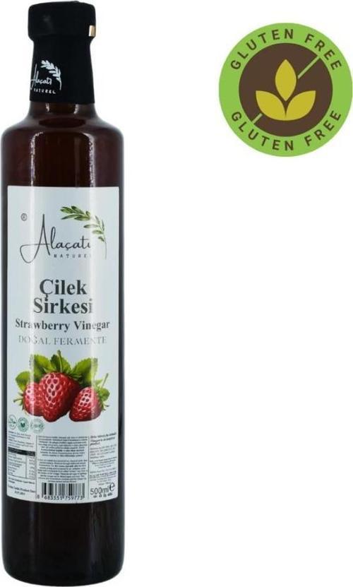 Alaçatı Naturel Çilek Sirkesi Doğal Fermente 500 ml e