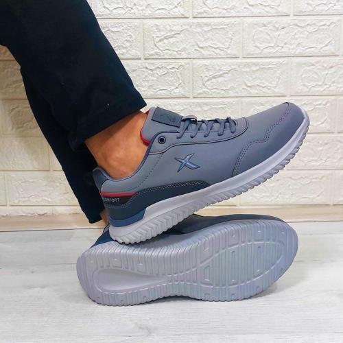 Olego Pu Gri Comfort Atom Taban Rahat Spor Ayakkabı