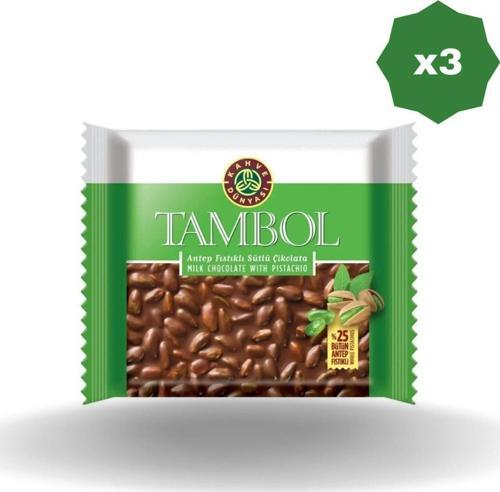 Tambol Antep Fıstıklı Sütlü Çikolata 77 gr x 3 Adet