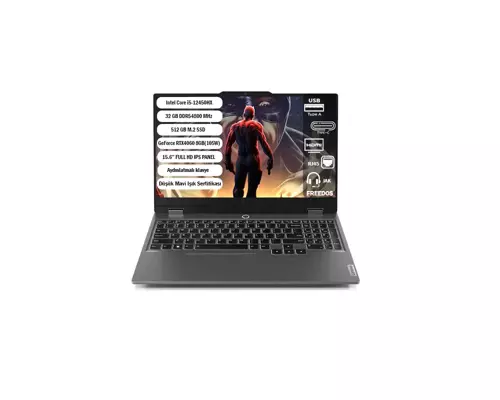 Loq I5-12450Hx 32Gb 512 Gb Ssd Rtx 4060 8Gb Gddr6 15.6'' Fhd Freedos Notebook 83Gs007Xtr32