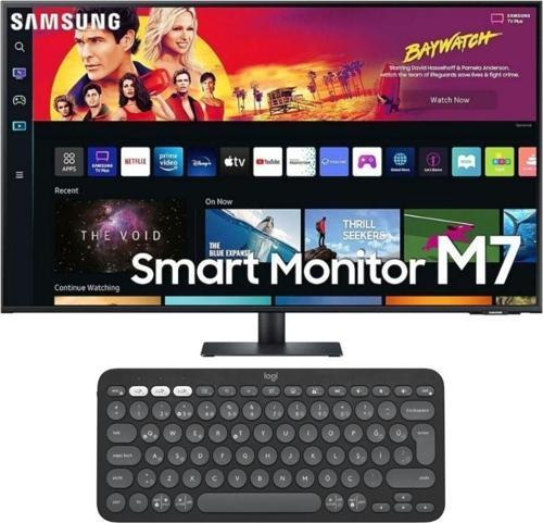M7 Ls43Bm700Upxuf 43'' Uhd 60Hz 4Ms (Hdmi+Type-C) Akıllı Monitör + Logitech K380S Klavye