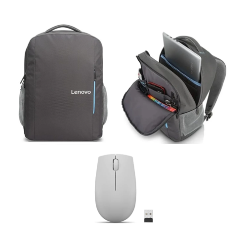 B515 Mavi Çanta, Lenovo 300 Wireless Bulut Mavisi Mouse Set