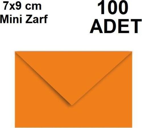 100 Adet Turuncu Renkli Küçük Zarf 7x9