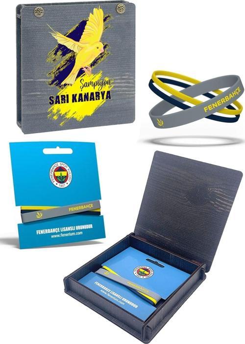 Orijinal Lisanslı 2'li Silikon Yetişkin Bileklik Kanarya Baskılı Hediyelik Ahşap Kutulu