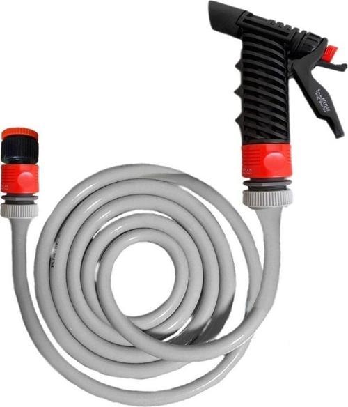 Düz Sulama Yıkama Hortum Musluk Adaptörlü Ve Yeni Tetik Başlıklı Set 7.5 Metre