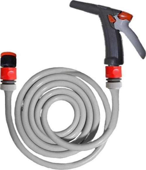 Düz Sulama Yıkama Hortum Musluk Adaptörlü Ve Yeni Tetik Uzun Başlıklı Set 7.5 Metre