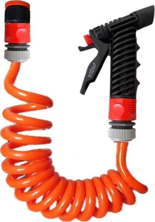 Spiral Sulama Yıkama Hortum Musluk Adaptörlü Ve Yeni Tetikli Başlıklı Set 5 Metre