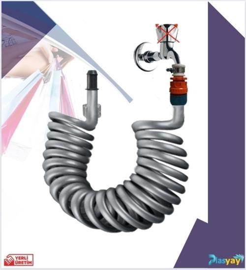 Spiral Sulama Yıkama Hortum Seti 2 Metre Gri