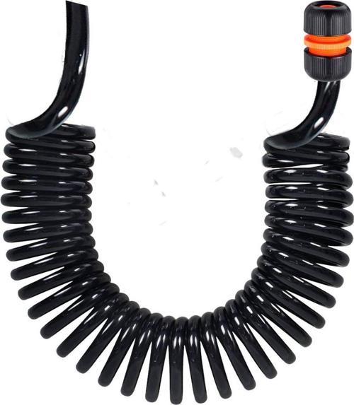 Spiral Yıkama Sulama Hortumu Ekleme Uzatma Hortum Seti Siyah İnci 3.5 Metre