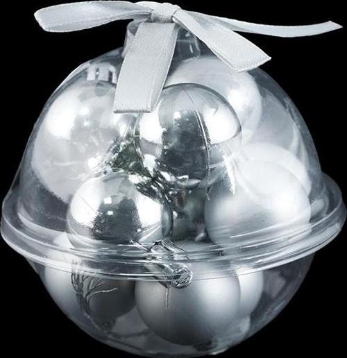 New Year 12 Parça Yılbaşı Topu Silver 30 mm