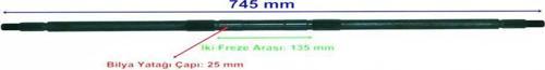 Atv Yuki Şimşek Aks 745 Mm Bilya Yatağı 25 Mm 19 Freze Öm