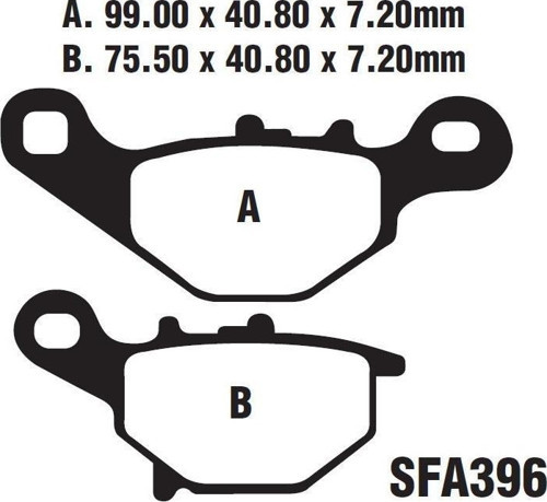 Ön Fren Disk Balatası Sfa396 Suzuki An 125(1995-2000) - Address 110(2015-2016)