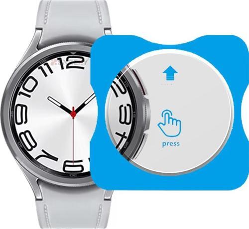 Samsung Watch 6 43mm Uyumlu Kolay Takılabilir Takma Aparatlı Temperli Cam Ekran Koruyucu 