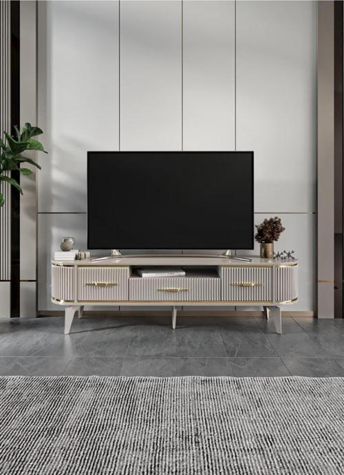 Vns Modüler Mebran Kapak Tv Sehpas180 Cm Perast Oval Tv Ünitesi