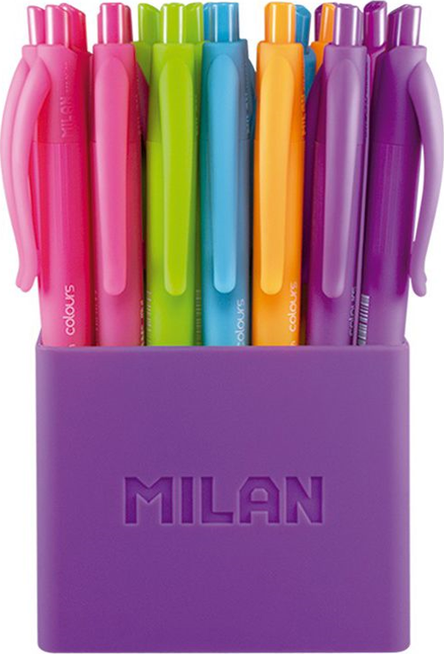 MILAN 176555124 P1 RENKLİ BASMALI TÜK KALEM - 24ADET