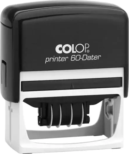 COLOP PRINTER 60 TARİH/NUM KAŞE(TR) SİYAH KASA SİYAH KEÇE - 37X76MM