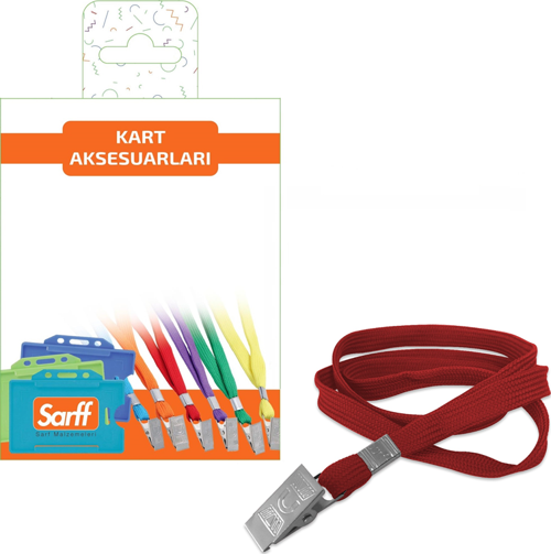 SARFF METAL KLİPSLİ KIRMIZI ASKI İPİ BLİSTER - 10ADET