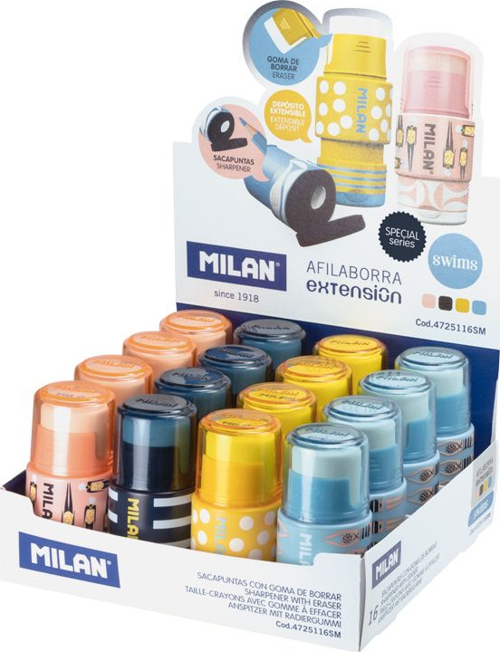 MILAN 4725116SM EXTENTION KALEMTRAŞ/SİLGİ(SWIMS) - 16ADET