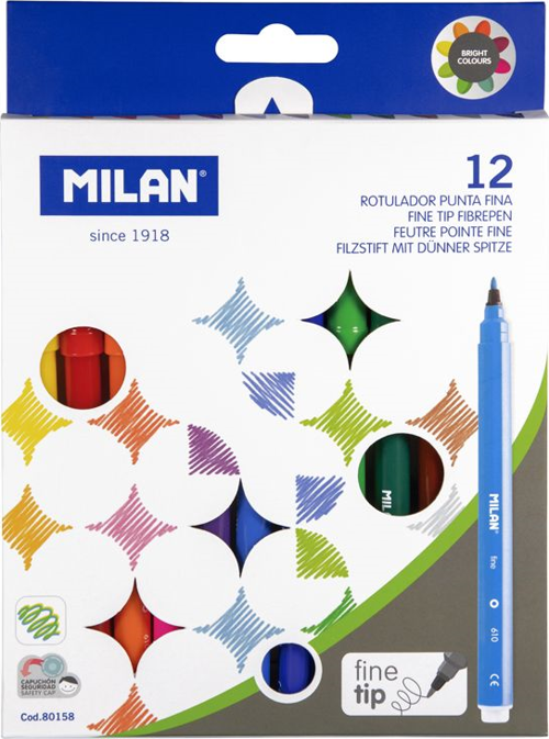 MILAN 80158 FINE KEÇELİ KALEM - 12 Lİ