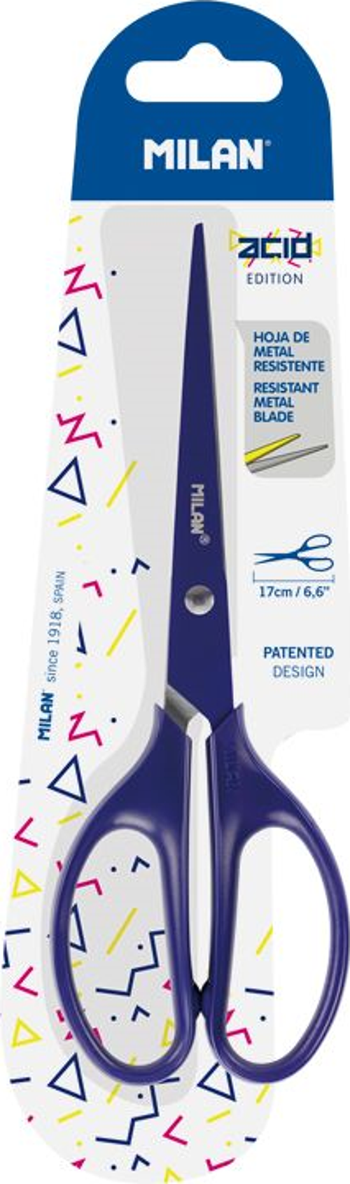 MILAN BWM10425B ACID OFİS TİPİ MAKAS - MAVİ - 17CM