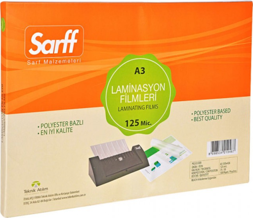 SARFF 125MIC LAMİNASYON FİLMLERİ - A3(426X303MM) - 100ADET