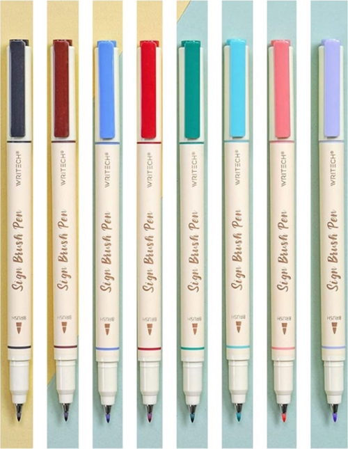 WRITECH W-827 FIRÇA TİP KEÇELİ KALEM SİYAH - 12'Lİ KUTU