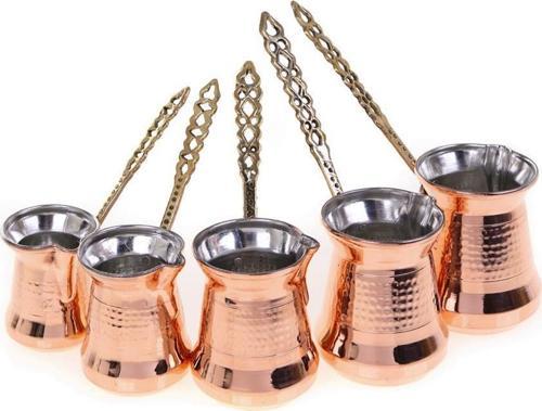 Premium Collection Haneden Bakır Cezve 5'li Takım