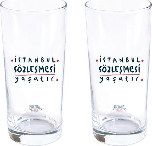 Istanbul Sözleşmesi Yaşatır Klasik Rakı Kadehi 2'li Set