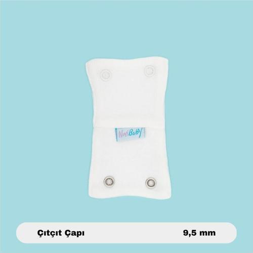 Bebek Body Zıbın Uzatma Aparatı (9,5 Mm) Çıtçıtlı Ekru 100% Pamuk 12 cm