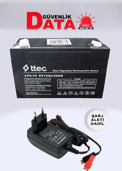 6 Volt 12 Amper Bakımsız Kuru Akü Şarj Aleti 6V 12Ah