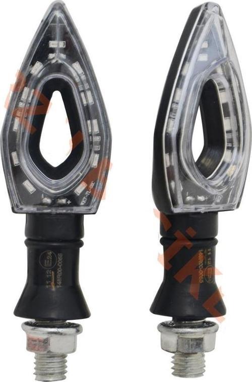 Motospartan Sinyal Takımı Led Sarı Işık Rt-072 Siyah Universal