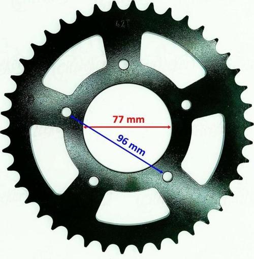 Arka Dişli 42t Cfmoto 250 Nk (iç Çap 77 Mm 5 Delikli Ind Öm 520 Zincir İçin)
