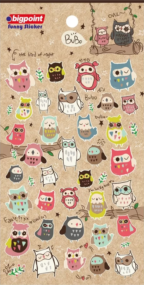 Sticker Baykuşlar (Bubo)