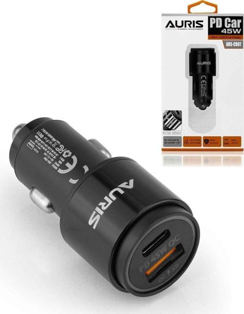 Ars-Cr07 45W Pd Usb Oto Samsung Huawei Xiaomi Oppo Iphone Şarj Kafa Oto Çakmaklık Oto Şarj Aleti