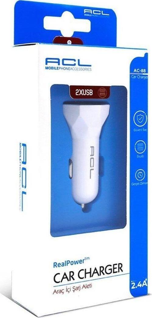 Ac-88 Realpower™ 2.4A Usbx2 Araç İçi Şarj Aleti