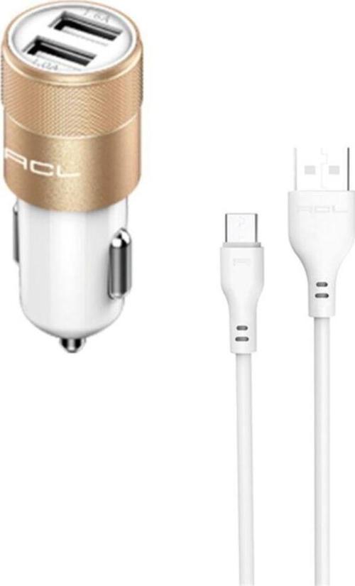 Acl Ac-06 Araç Içi Çakmaklık Şarj Cihazı Mikro 2Xusb 1.6A 5W