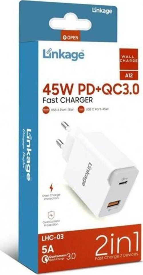 45Watt Süper Hızlı Şarj Adaptörü Pd + Usb Çıkışlı Adaptör Lhc-03