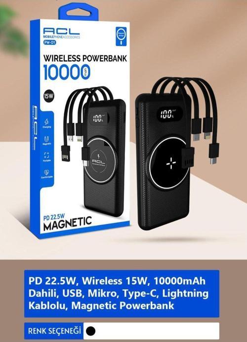 Pw-01 10.000 Mah 22,5W Fast Chargıng Powerbank