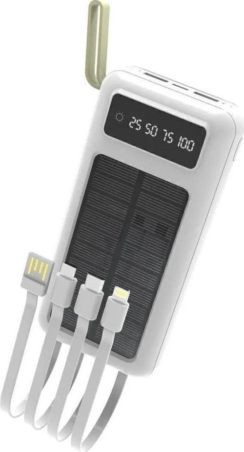 Pw61 Güneş Enerjili Solar 30.000 Mah 4Lü Kablolu Powerbank