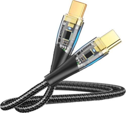 Lx6 6A 200W Type-C To Type-C Hızlı Data Ve Şarj Kablosu 1.2 Metre Siyah
