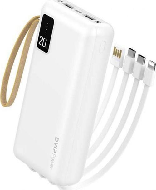 İp12 20000Mah 2Xusba Type-C Micro Lightning Çıkışlı Led Göstergeli Powerbank Beyaz Wne0