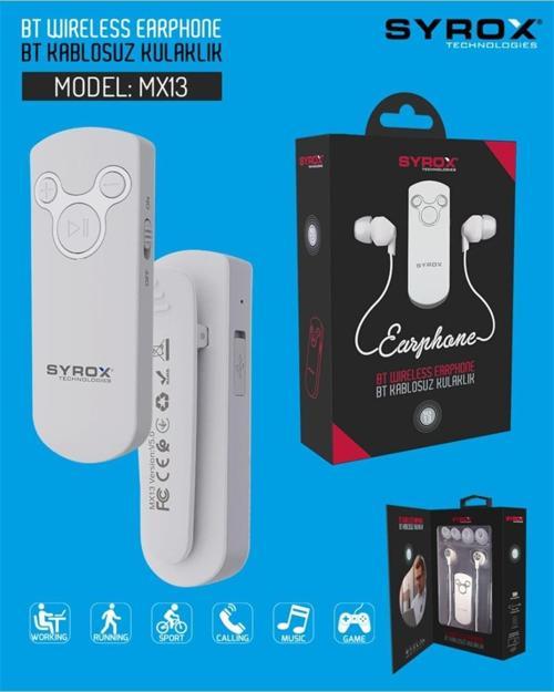 Mx13 Bluetooth Kablosuz Kulakiçi Kulaklık Syx-Mx13