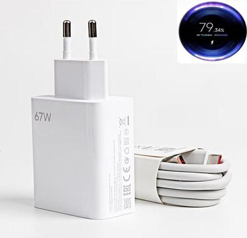Xiaomi 67 Watt Typ-C Hızlı Şarj Aleti Turbo Göstergeli Tüm Mi Redmi Modellerle Uyumludur
