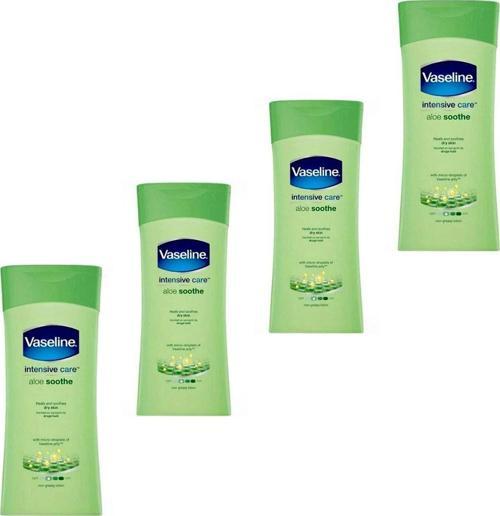 Aloe Vera Ferahlığı Vücut Losyonu 200 Ml - Vazelin Yoğun Bakım X 4 Adet