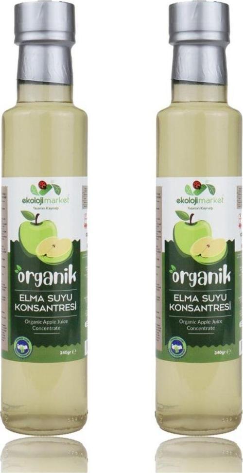 Organik Elma Suyu Konsantresi 340 Gr - 2'Li Paket (Tatlandırıcı)